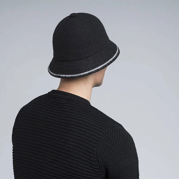 Kangol Stripe Casual Bucket Hat - Black - Off White - L - Men