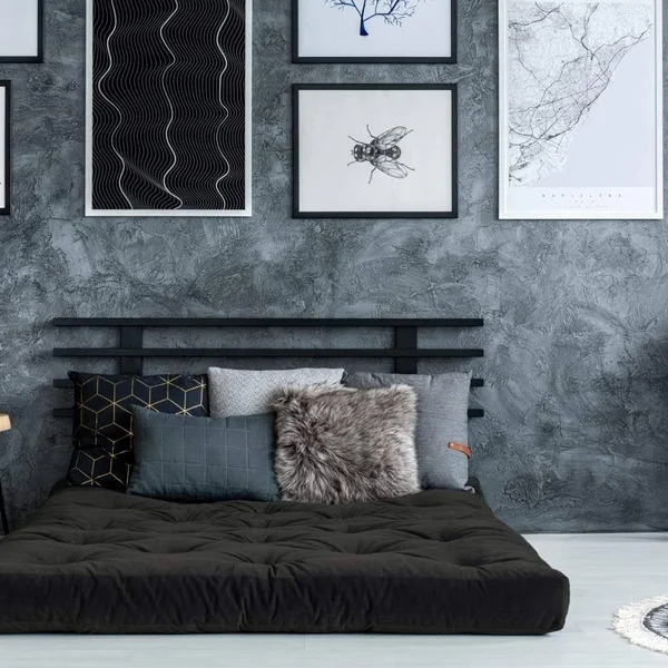 AJD Home 6x22 Queen Double Certipur US Certified Foam Futon in Black