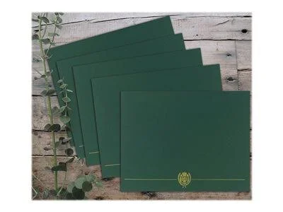 Great Papers Classic Crest - Certificate cover - for 10.98 in x 8.5 in - hunter green (pack of 50)