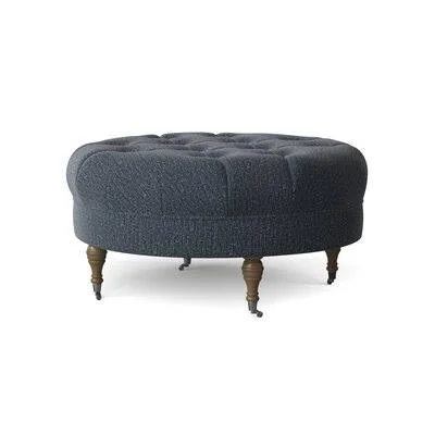 Henry Cocktail Ottoman Wayfair Custom Upholstery Body Fabric: Goddess Ash, Leg Color: Black Walnut Nickel