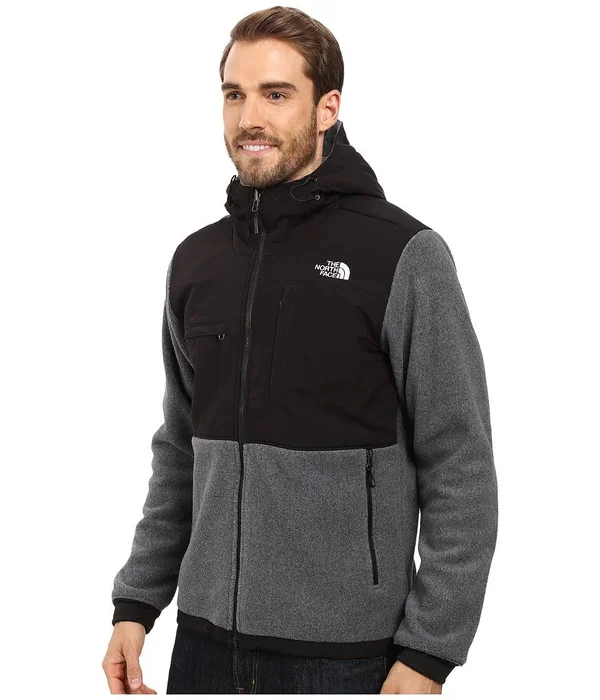 The North Face Men's Denali 2 Hoodie XL, Recycled Charcoal Grey Heather/Black