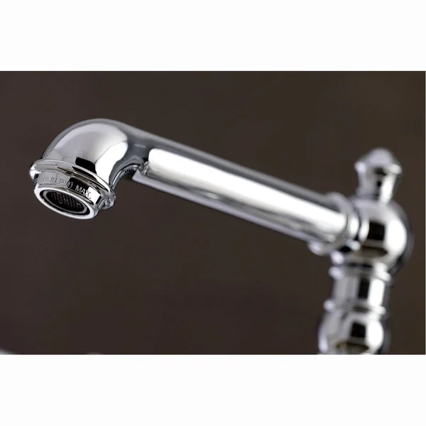 Kingston Brass KS7278PXBS English Country 8x22 Bridge Kitchen Faucet with Sprayer - Brushed Nickel