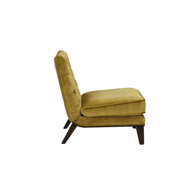 Chic Home Hector Gold Upholstered Velvet Modern Neo Traditional Tufted Slipper Accent Chair - Navy