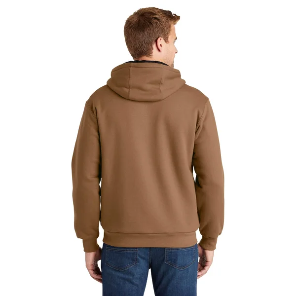 Cornerstone CS620 Heavyweight Full Zip with Thermal Lining Hooded Sweatshirt - Duck Brown - Xs