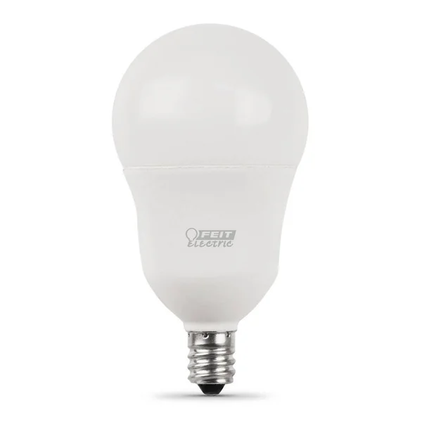 Feit Electric 60W Equivalent A15 Candelabra Dimmable CEC Title 20 90+ CRI White Glass LED Ceiling Fan Light Bulb - Daylight (48-P