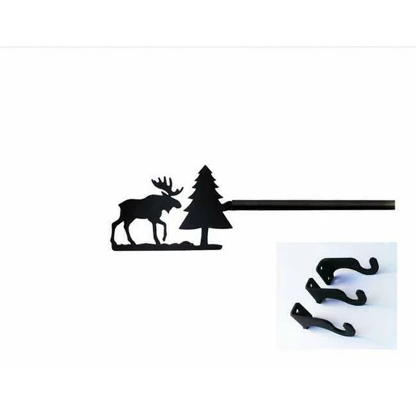 Village Wrought Iron Moose/Pine Curtain Rod SM (Hardware Is Included)