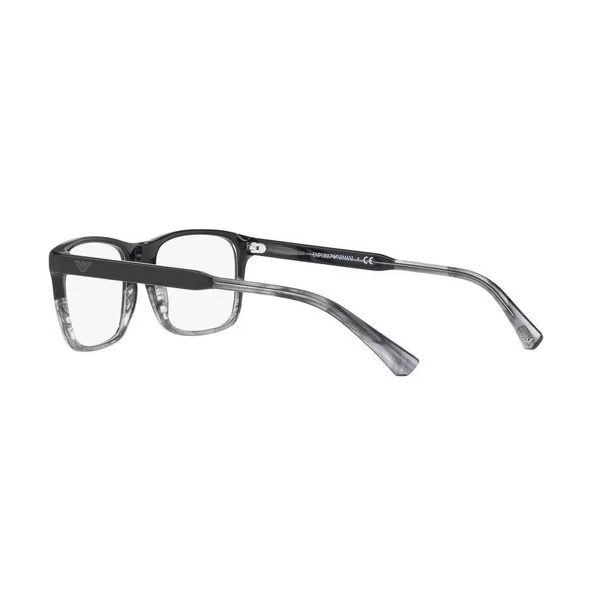 Emporio Armani EA3120 Eyeglasses 5566 Shiny Black & Striped Grey