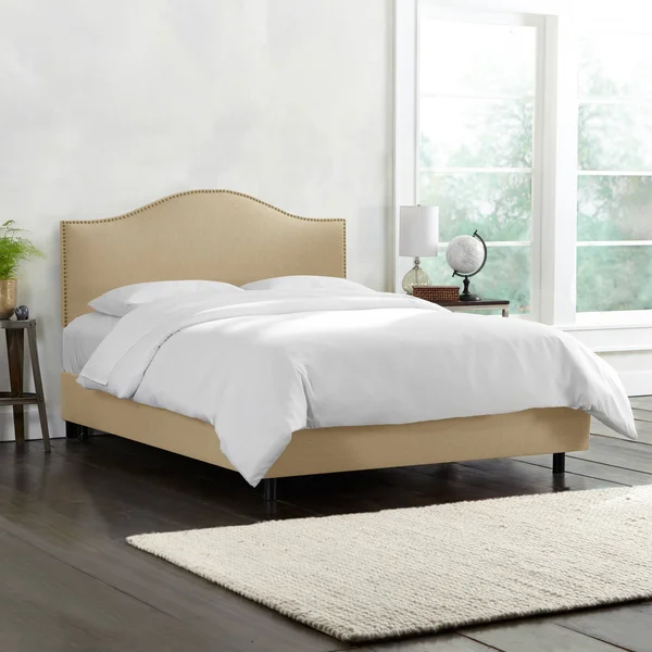 Skyline Nail Button Bed in Sandstone - Queen