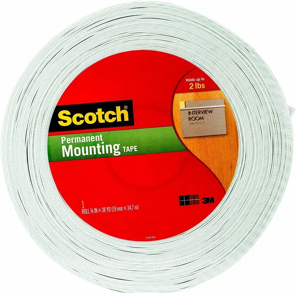 Scotch Indoor Mounting Tape, 3/4-Inch x 38-yards, White, 1-Roll 110-MR