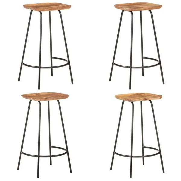 vidaXL Bar Stools 4 Pcs Solid Acacia Wood