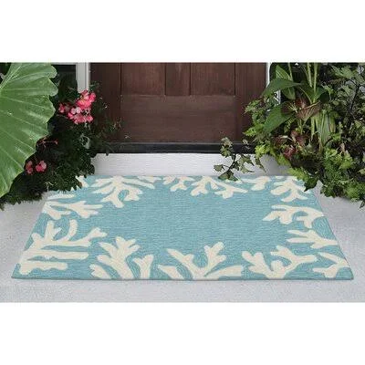 Claycomb Floral, Flower Hand-Tufted Aqua Indoor, Outdoor Area Rug Highland Dunes Rug Size: Rectangle 1&7x22 x 2&5x22