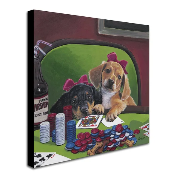 Trademark Fine Art Ali1949-C3535Gg Jenny Newland 'Poker Dogs 3' Canvas