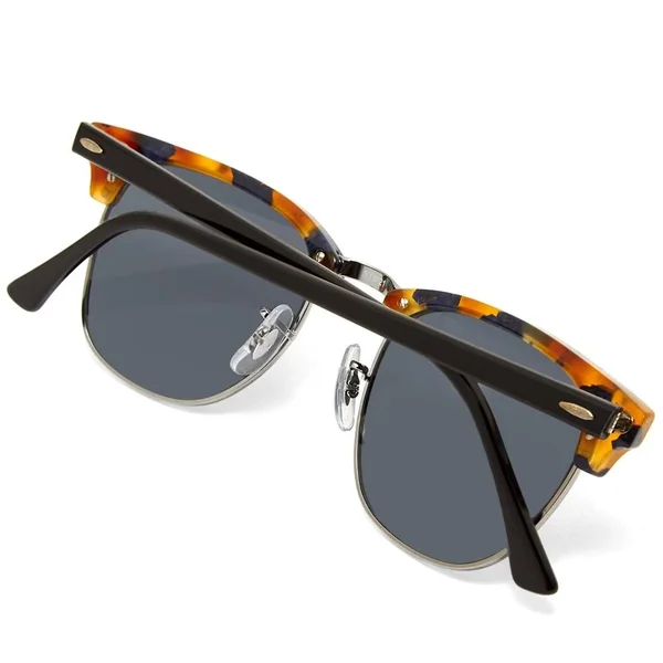 Ray-Ban RB3016-1158R5 Clubmaster Fleck Sunglasses - Tortoise Black/Blue Grey Classic Lens - 49mm