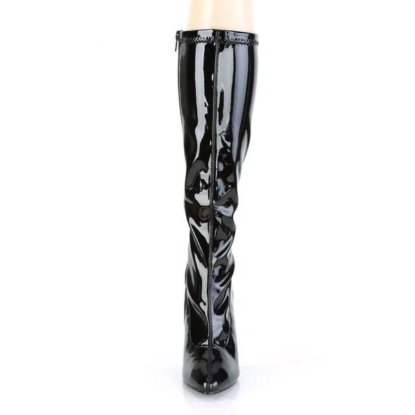 Pleaser Seduce-2000 - 5x22 Plain Stretch Knee - Black Stretch PU 16