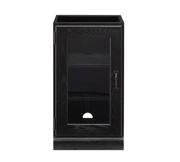 Printer's Single Glass Door Cabinet - Artisanal Black Stain - Printer's Office Storage - Office Organization 608265