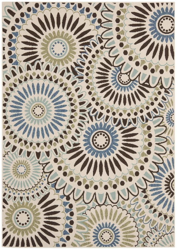 Safavieh Veranda VER091-0612 6&7x22 x 9&6x22 Cream, Blue Area Rug