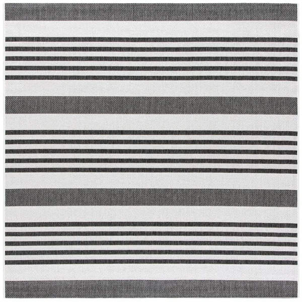 Safavieh Beach House Sebiha Indoor/ Outdoor Rug - 6&7x22 x 6&7x22 Square - Light Grey/Charcoal
