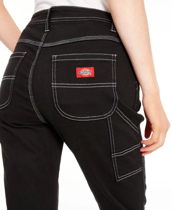 Dickies Girl Juniors Relaxed Slim Fit Carpenter Pants Black 5