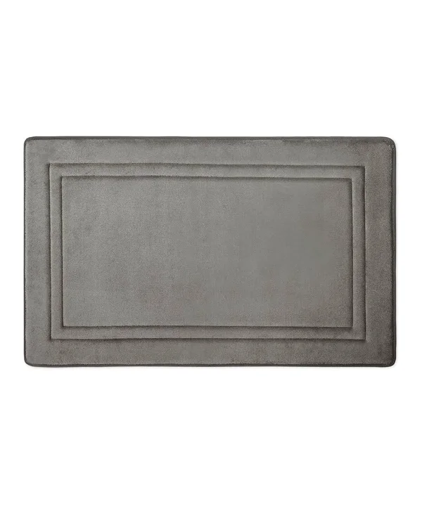 Microdry Quick Drying Memory Foam Framed Bath Mat with GripTex Skid-Resistant Base, 21x34, Charcoal