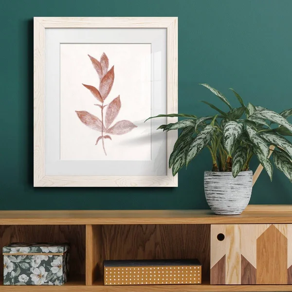 Red Leaf II-Premium Framed Print - Ready to Hang - 27.5X37.5 - White