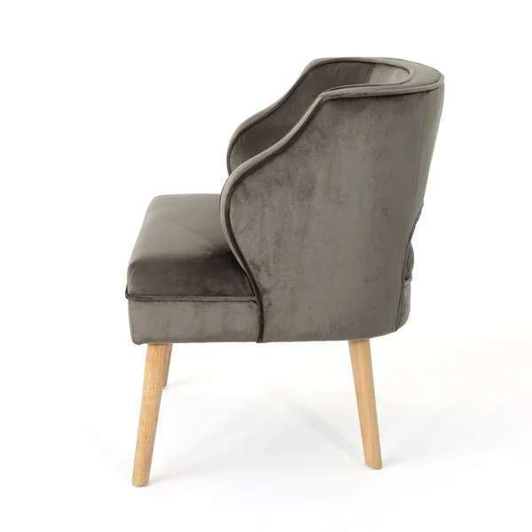 30x22 Gray and Beige Contemporary Accent Chair