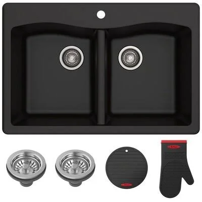 Kraus KGD-52 Forteza 33x22 x 22x22 Double Basin Drop-in Kitchen Sink
