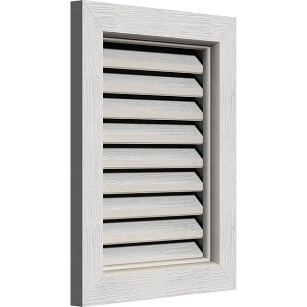 Ekena Millwork GVWVE20X3000RFPWR 20x22W x 30x22H Vertical Gable Vent (25x22W x 35x22H Frame Size): Primed - Functional, Rough Saw