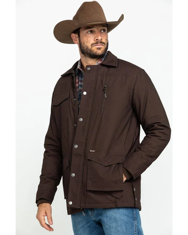 Wrangler Men's Barn Coat - Dark Brown, Medium