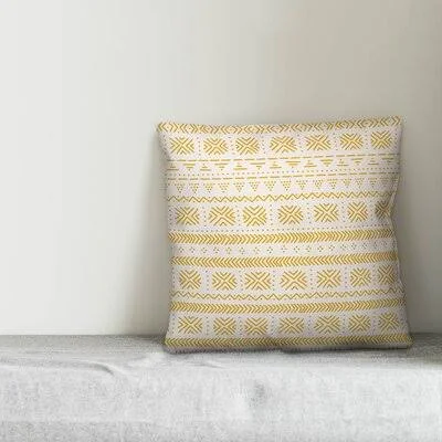 Belgr Throw Pillow Bungalow Rose Color: White/Yellow, Size: 18x22 x 18x22