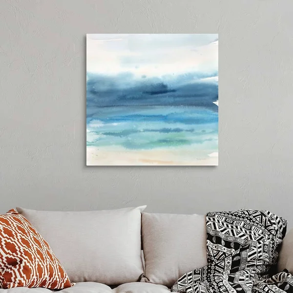 Indigo Seascape I - Canvas Wall Art, 30x30, Great Big Canvas