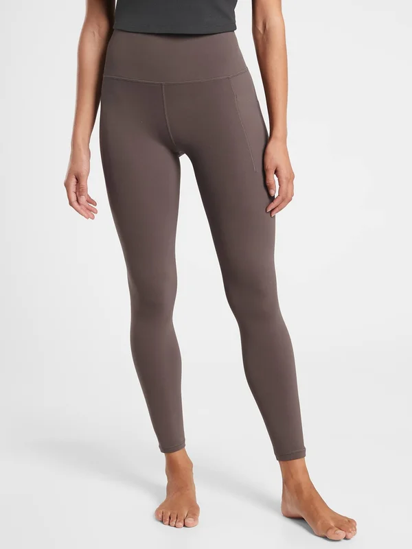Athleta Women's Salutation Stash Pocket II 7/8 Tight Coffee House Plus Size 1x
