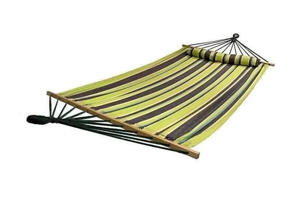 Bliss Hammocks Oversized Hammock with Spreader Bars and Pillow - Nautical Stripe