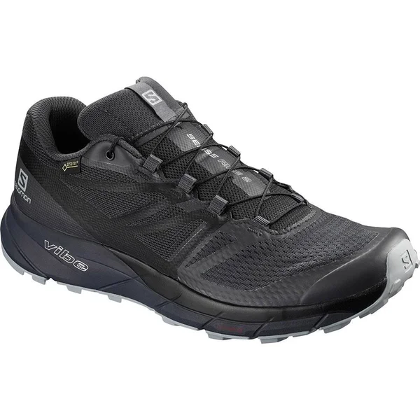 Salomon Sense Ride 2 GTX Invisible Fit Trail Running Shoe - Men's Ebony/Black/Quarry, US 7.5/UK 7.0