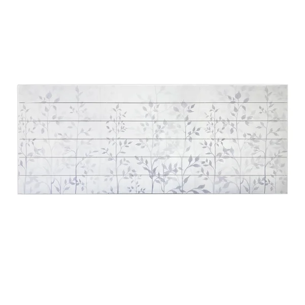 Gray Leaves 19x45 inch Print on Planked Wood Wall Art