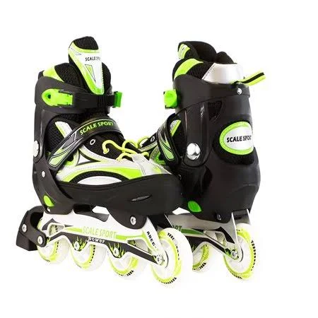 Size 8-11 Adjustable Inline Skates for Adults - Green, Size: 8
