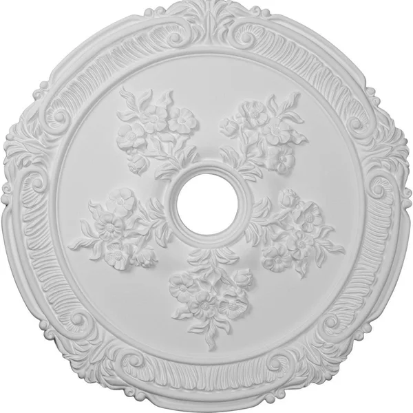 26x22OD x 3 3/4x22ID x 1 1/2x22P Attica with Rose Ceiling Medallion (Fits Canopies Up to 4 1/2x22) - Hand-Painted Pearl White