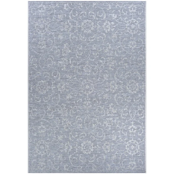 Dream Decor Rugs Carriage House Morning Glory/Navy-Ivory Indoor/Outdoor Area Rug - 5&10 x 9&2, Beige