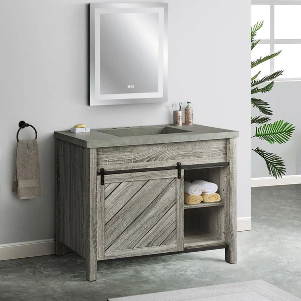Saint Birch DOXS005BVLG Cristopher Accent Cabinet & Bathroom Vanity, Gray