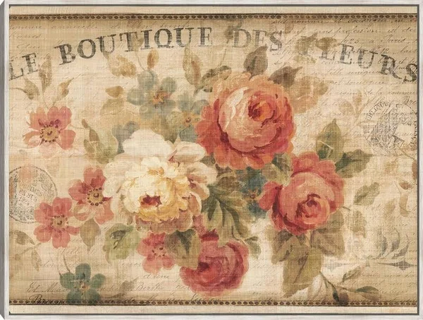 Parisian Flowers III Framed Canvas Prints by Danhui Nai Barnwood 32x24 Fineartcanvas