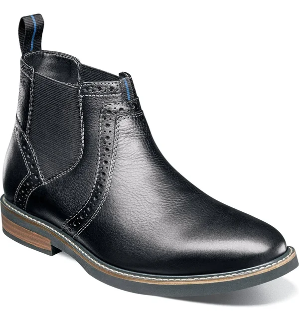 Men's Nunn Bush Otis Plain Toe Chelsea Boot - Size: 8.5, Black