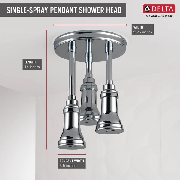 Delta Faucet 57190-25 H2Okinetic Pendant Raincan Shower Head, Chrome