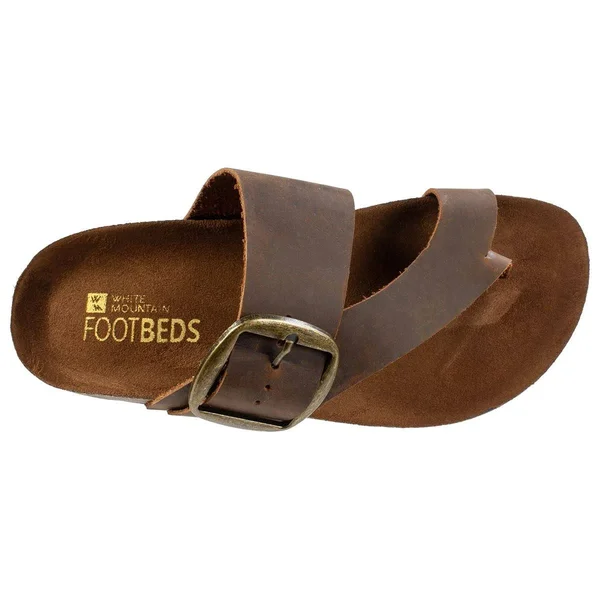 White Mountain Women's Harley Thong Sandal - Whiskey Leather