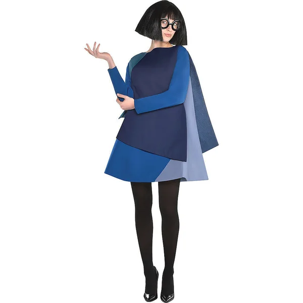 Disguise Edna Incredibles Edna Mode Halloween Costume, Blue/Black, M