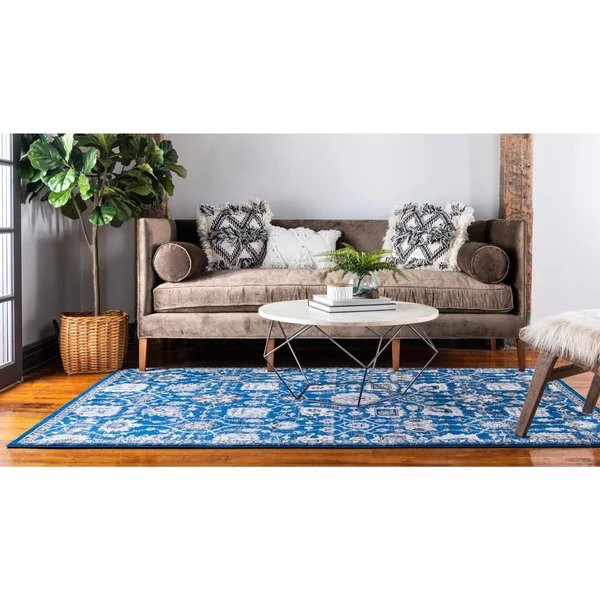 Unique Loom Amelia Tradition Area Rug (9& x 12& - Blue)
