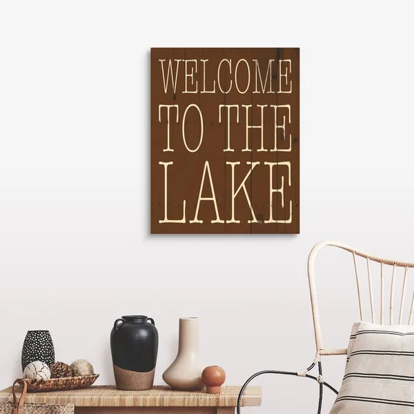 Welcome to The Lake, Large Solid-Faced Canvas Wall Art Print, Great Big Canvas