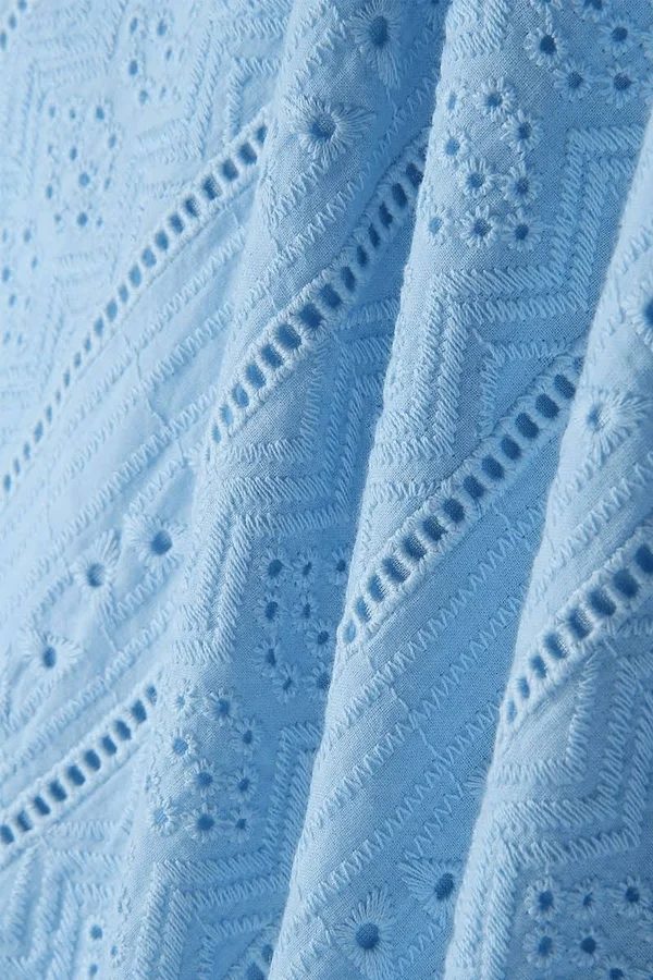 Elegant Flounce Lace Design Mid Calf Dress(2 Colors) XL, Blue