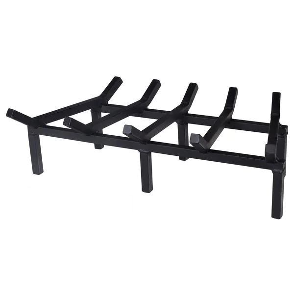 21 inch Super Heavy Duty Steel Fireplace Grate - Black