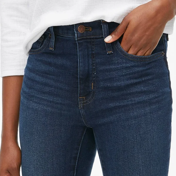 J.Crew Factory Womens 9x22 High-Rise Skinny Jean in Signature Stretch (Perfect Blue Wash, Size 29)
