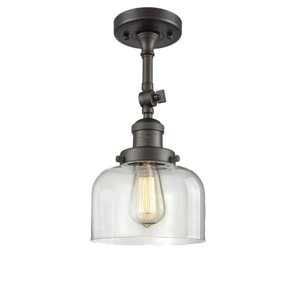 Innovations Lighting Large Bell 1 Light Semi Flush Mount 201F AB G78 (Antique Brass)