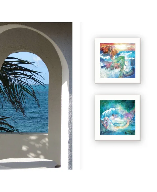 Mermaids 2-Piece Vignette by Bluebird Barn Framed Wall Art
